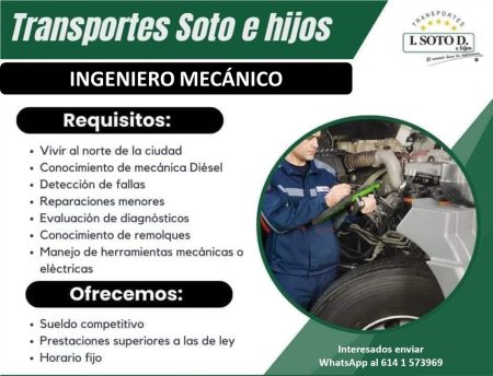 VACANTES CHIHUAHUA - INGENIERO MECANICO