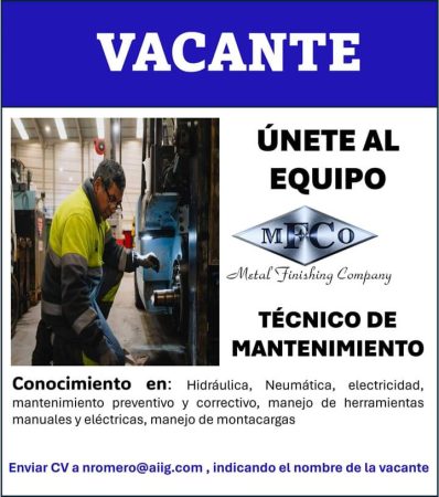 VACANTES CHIHUAHUA - MAQUILA - TECNICO DE MANTENIMIENTO (2)