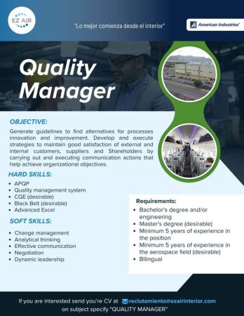 EMPLEO CHIHUAHUA - MAQUILA - QUALITY MANAGER