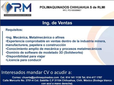 VACANTES CHIHUAHUA - INGENIERO DE VENTAS