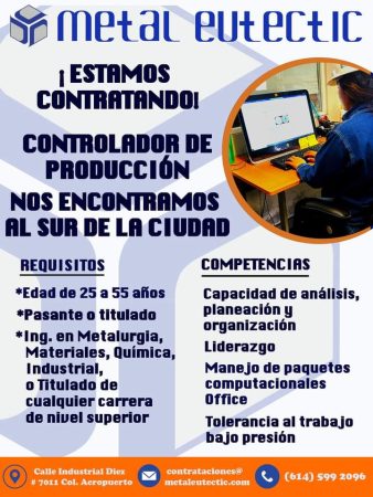 VACANTES CHIHUAHUA - CONTROLADOR DE PRODUCCION