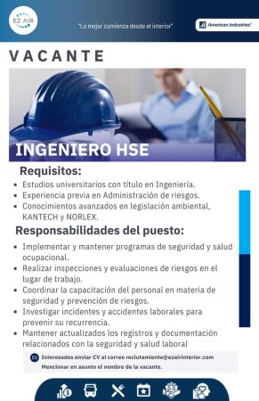 VACANTES CHIHUAHUA - MAQUILA - INGENIERO HSE